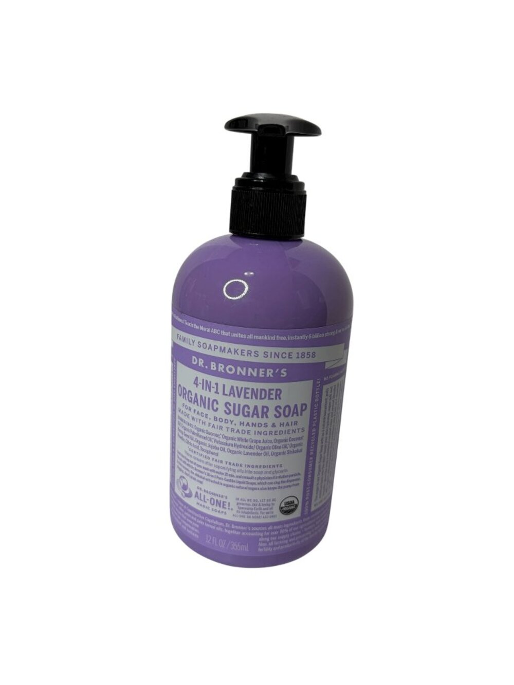 Dr. Bronner's Organic Sugar Soap (Lavender, 12 Ounce) All Organic